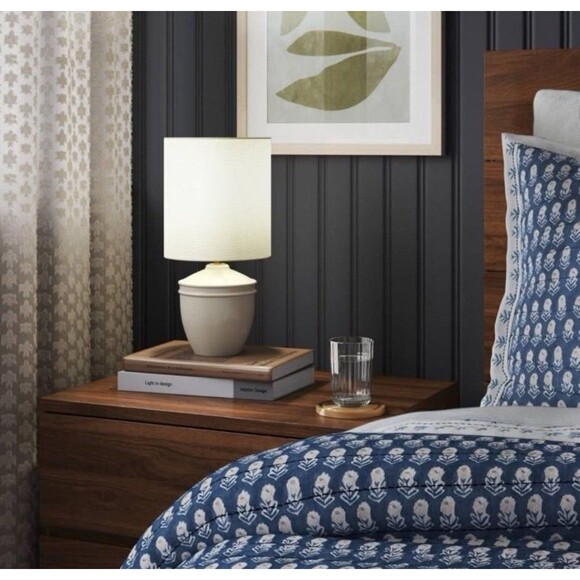 Set of 2 Threshold Ceramic Mini Table Lamps - Cream/White - NEW - Picture 2 of 4